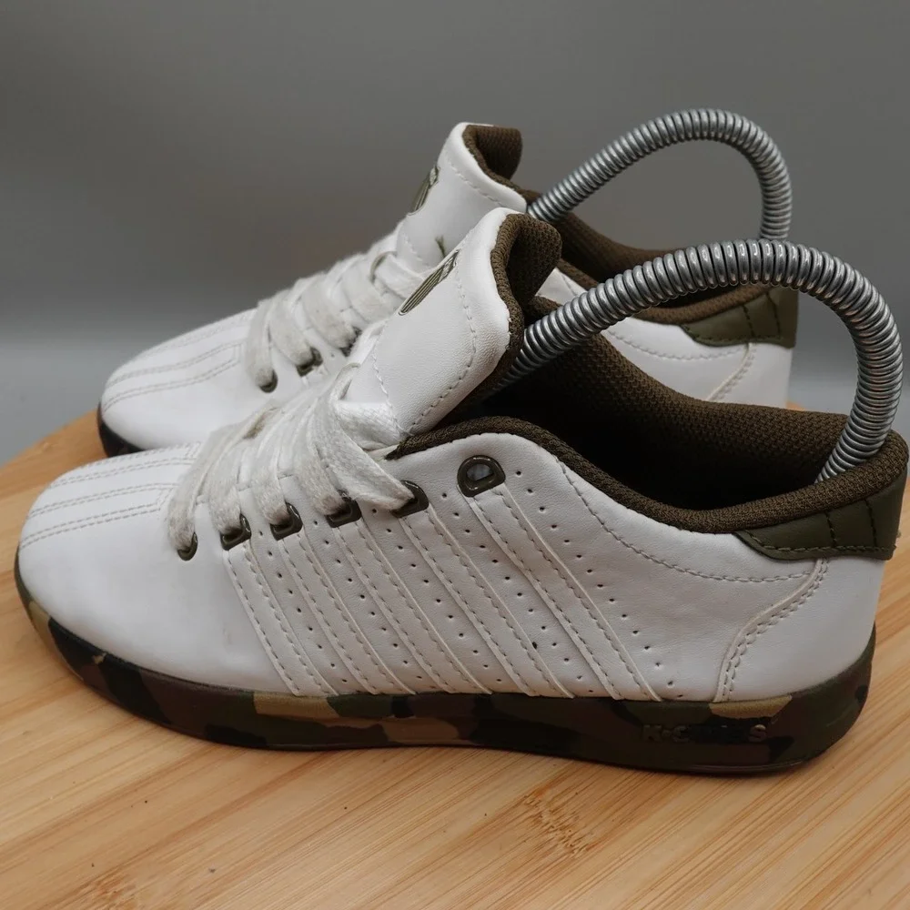 K-Swiss Boys/Mens Size 3.5 Womens 5‎ Court Style White Camo Shoes Low Top